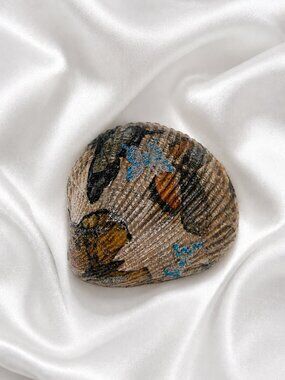 Hand-Painted Decorative Seashell | Mixed Media Coastal Decor | One-of-a-Kind